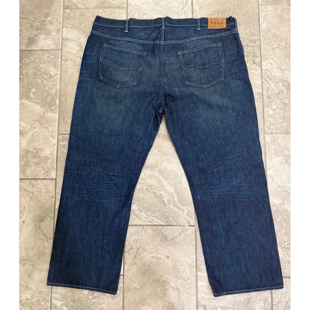 Polo Ralph Lauren Mens Big & Tall 50B x 32 Dark Wash Indigo Denim‎ Jeans